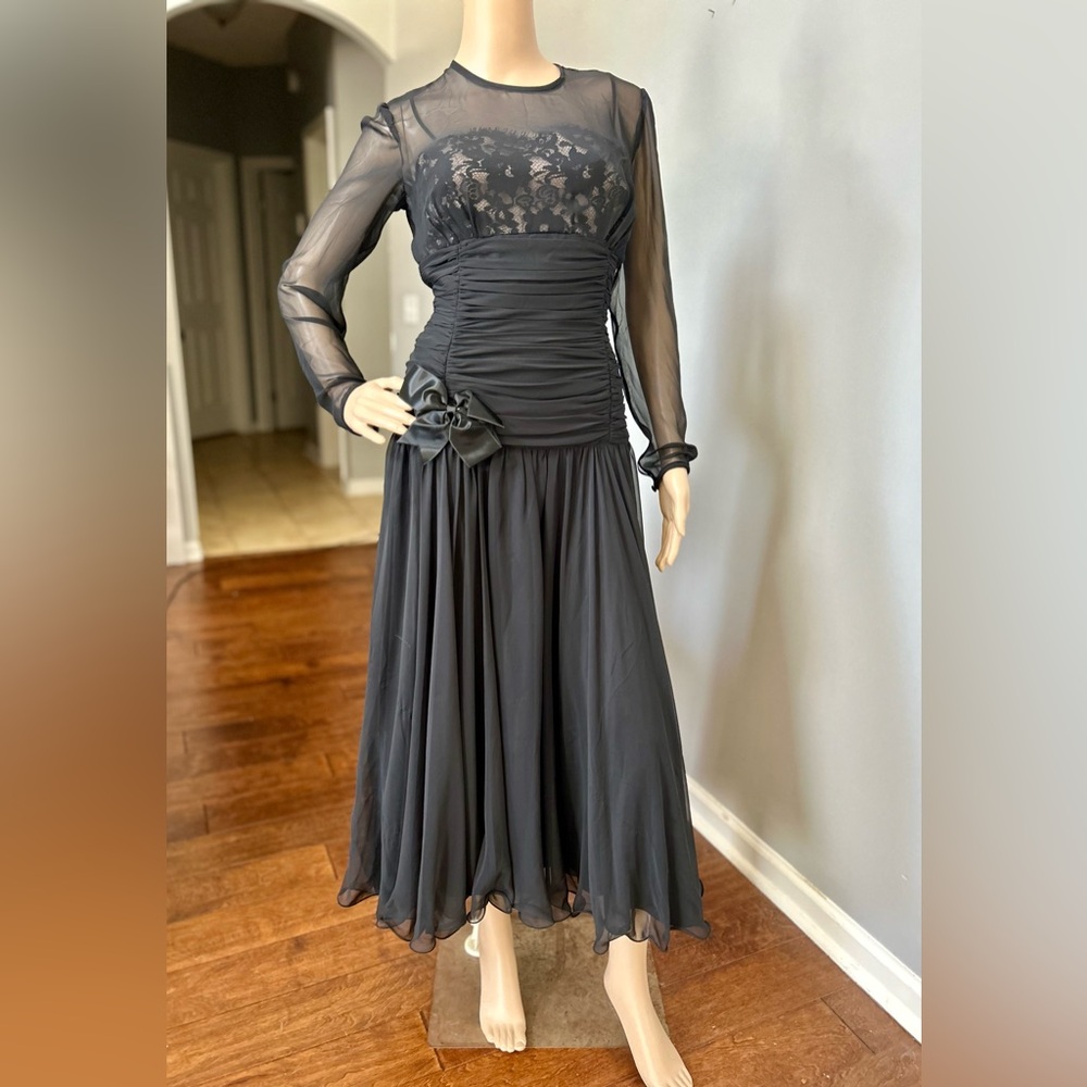 Vintage Ann Hobbs for Kastina Black Formal Dress